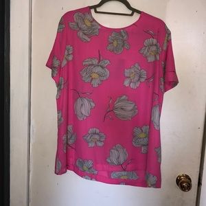 Pink flower blouse.